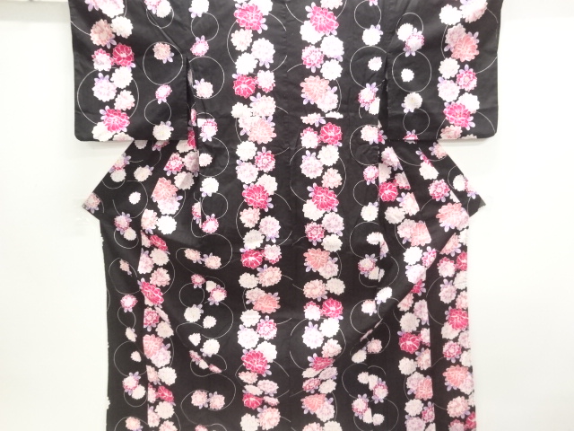 JAPANESE KIMONO / YUKATA / COTTON / FLOWER